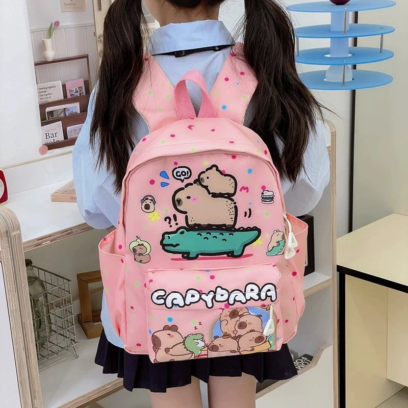 Mochila Escolar 2025 – Diseño Cartoon Elegante, Gran Capacidad y Estilo Juvenil (20–35 L) accesorios NovaVitalShop Pink Red