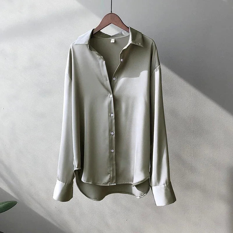 Elegancia Coreana – Cárdigan de Primavera con Cuello Solapa y Botones para Mujer (Estilo Minimalista Chic, Talla S–XXL) Camisetas Mujer Oversized NovaVitalShop