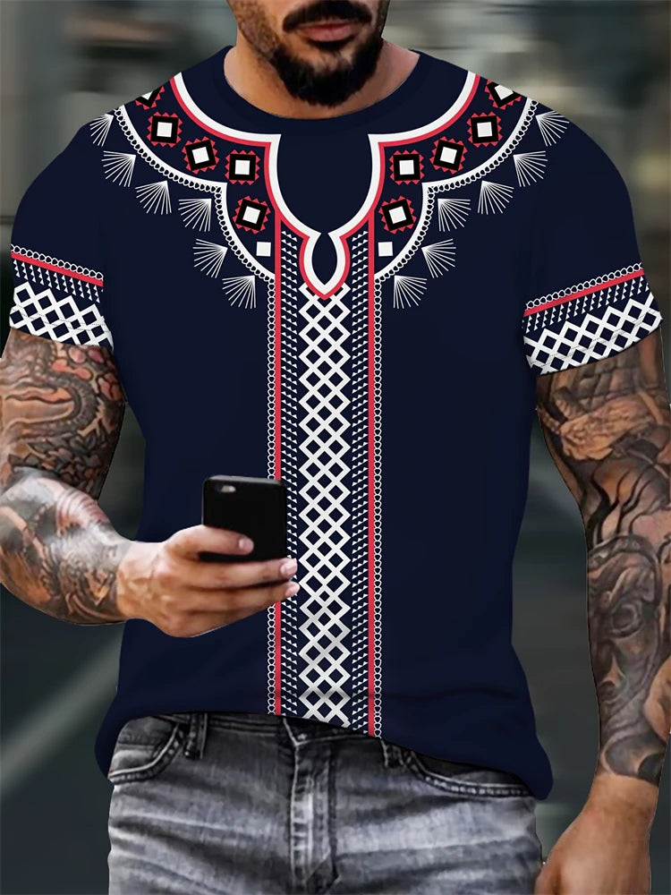 Camiseta VitalClassic Hombre – Oversized, Rayas Modernas, Cuello Redondo, Estilo Casual Verano Transpirable (S–2XL) Camisetas Vintage NovaVitalShop