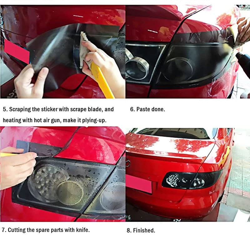 Film Vinílico Ahumado Transparente – 30 × 60 cm para Faros, Luces Traseras y Antiniebla (Autoadhesivo, Removible) auto NovaVitalShop