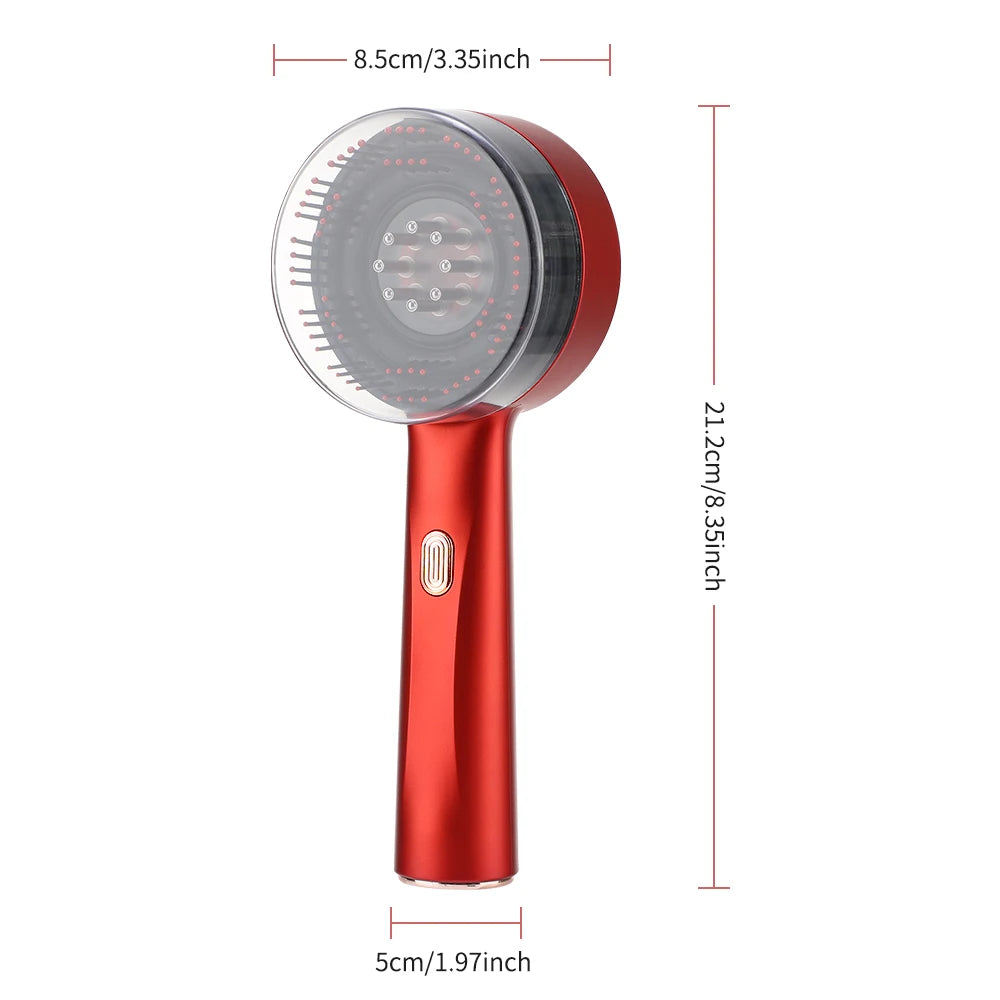 Peine Eléctrico Terapéutico con Luz Infrarroja – 3 Modos, Masaje Capilar y Aplicador de Aceite (USB Recargable) accesorios NovaVitalShop