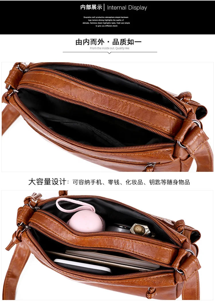 Bolso Cruzado Mujer – Estilo Retro con Cuero Suave PU y Gran Capacidad (Correa Ajustable) accesorios NovaVitalShop