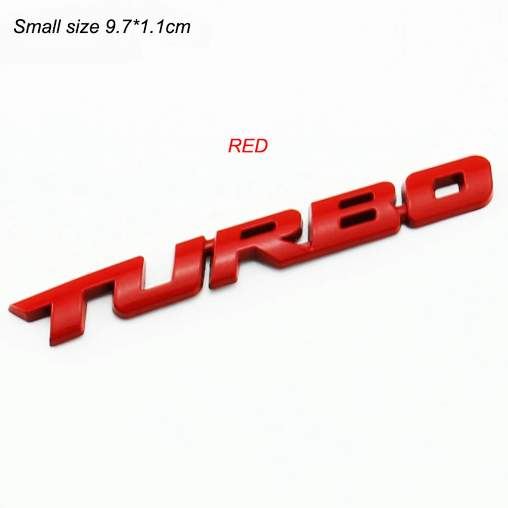 Emblema 3D Turbo Boost – Sticker Metálico Cromado para Auto y Moto (9.7 × 1.1 cm, Adhesivo 3M) auto NovaVitalShop Red