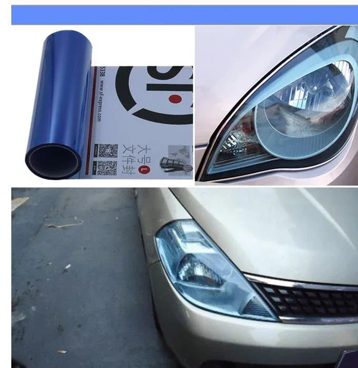 Film Vinílico Ahumado Transparente – 30 × 60 cm para Faros, Luces Traseras y Antiniebla (Autoadhesivo, Removible)