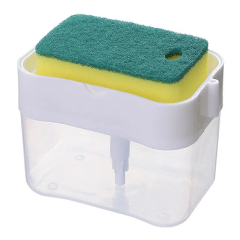 Dispensador Jabón VitalWash - 2 en 1 con Porta Esponja Cocina y Limpieza NovaVitalShop White