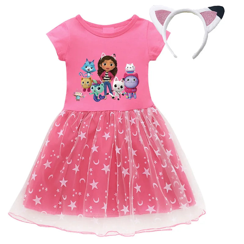 👗 Vestido de Verano Gabby’s Dollhouse – Princesa, Cosplay, con Bolso y Diadema Vestidos Infantiles NovaVitalShop Dress H 1 CHINA 110