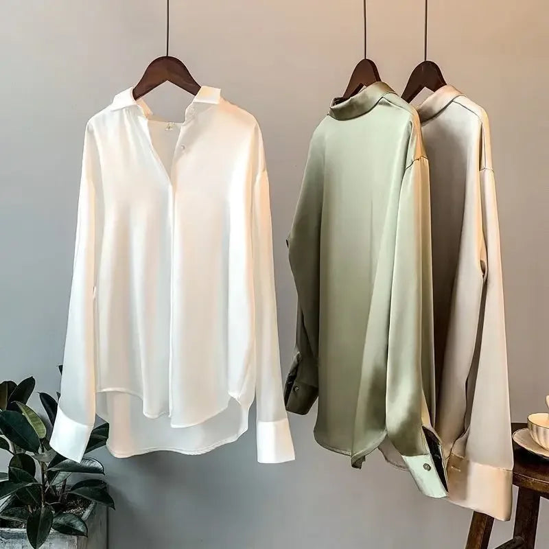 Elegancia Coreana – Cárdigan de Primavera con Cuello Solapa y Botones para Mujer (Estilo Minimalista Chic, Talla S–XXL) Camisetas Mujer Oversized NovaVitalShop