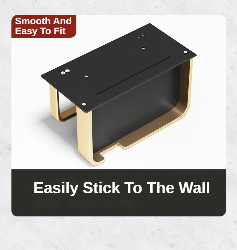 Porta Papel Higiénico VitalDesign™ – Negro y Dorado con Repisa | Elegancia y Funcionalidad para Baños Modernos Baño y Decoración NovaVitalShop
