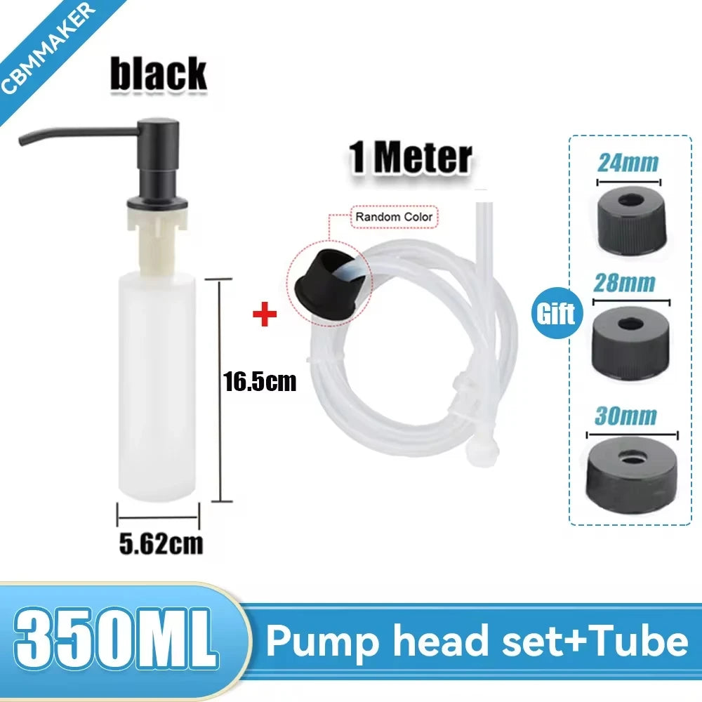 Dispensador Jabón VitalSteel - Acero Inoxidable 500ml Fregadero Cocina Premium NovaVitalShop set3-black-350ml