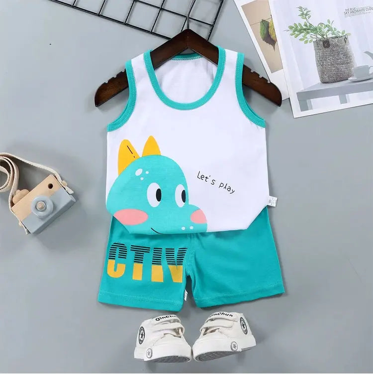 🧒 CottonPlay Vest Set – Conjunto Infantil de Verano 2 Piezas Conjuntos Infantiles / Ropa Deportiva Infantil / Sets 2 Piezas NovaVitalShop