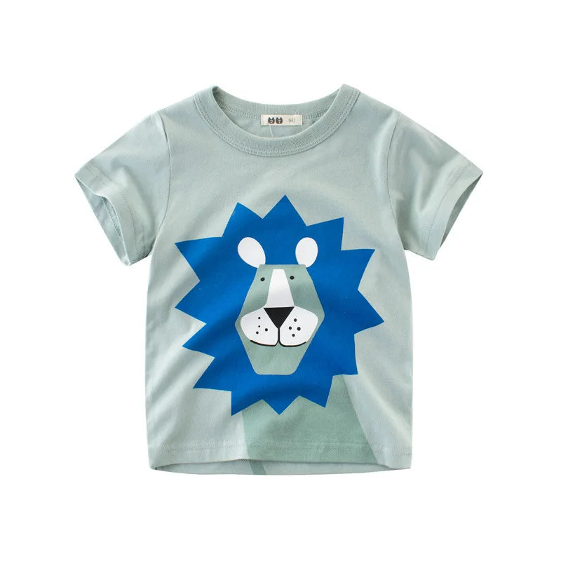 👕 Camisetas Infantiles de Verano OLEKID 2025 – Estampado de Dibujos Animados, Manga Corta, Niños 2–8 Años bebe NovaVitalShop 9063A 8T