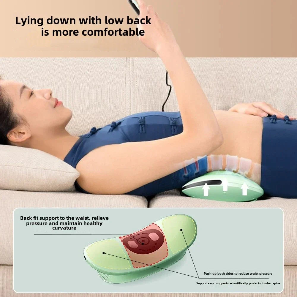 Rechargeable Electric Lumbar Traction Massager Adjustable Vibration Green Health & Beauty > Massage OBA