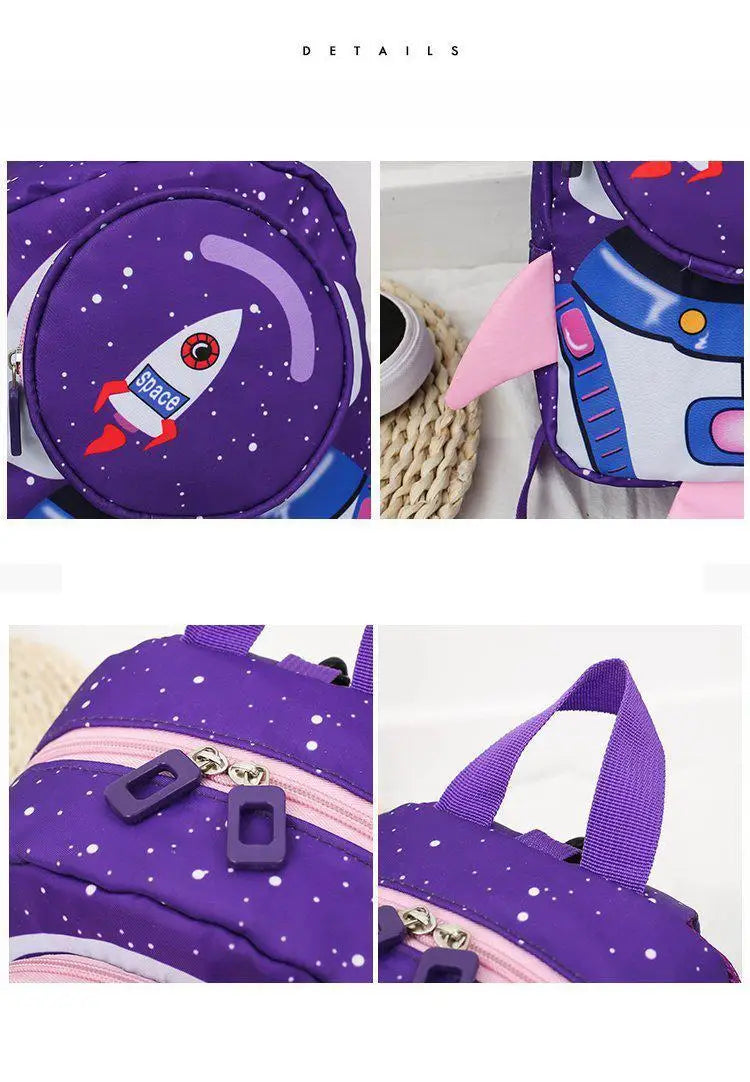 Mochila Infantil Cartoon – Mini Backpack con Correa de Seguridad para Niños y Niñas (2–6 años)
