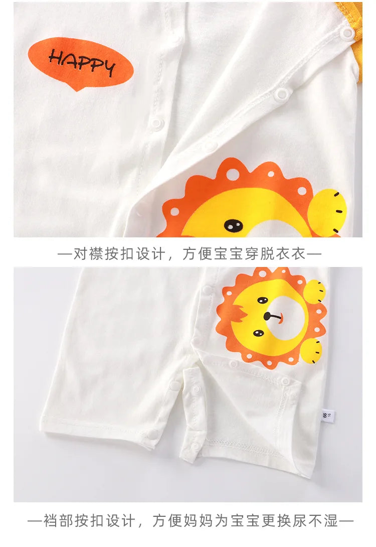 👶 Enterito de Verano para Bebé – Estampado Animal, Sin Mangas, Unisex bebe NovaVitalShop