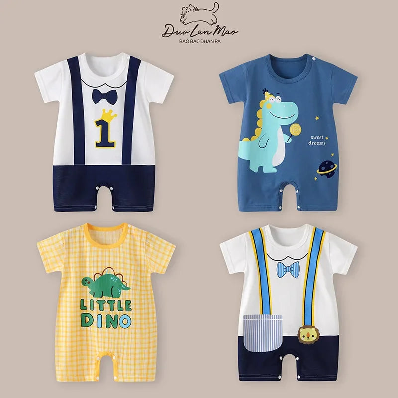 👶 Enteritos de Verano para Bebés – Diseño Cartoon, Manga Corta, 0–2 Años bebe NovaVitalShop