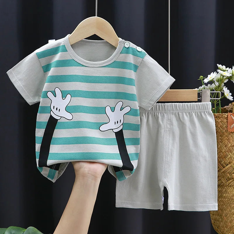 👕 Conjunto de Verano para Bebé – Camiseta y Shorts, Estilo Deportivo Unisex bebe NovaVitalShop