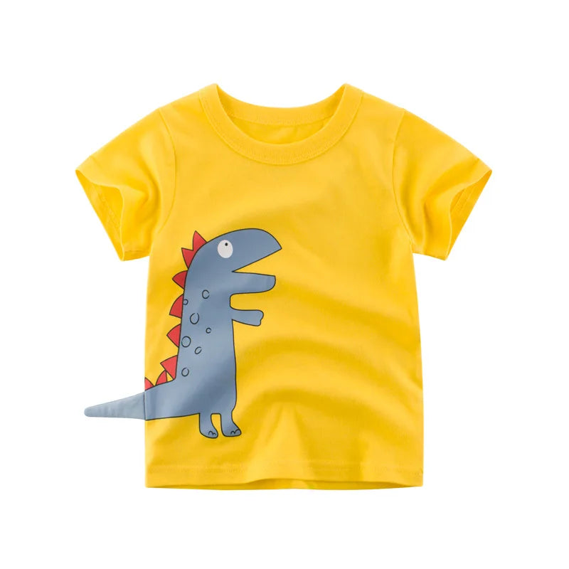 👕 Camisetas Infantiles de Verano OLEKID 2025 – Estampado de Dibujos Animados, Manga Corta, Niños 2–8 Años bebe NovaVitalShop 9241A 4T
