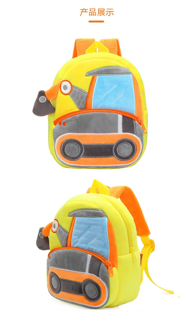 Mochila Infantil 3D Excavadora – Vehículo de Ingeniería para Niños 2–4 Años (Espalda Reforzada) accesorios NovaVitalShop