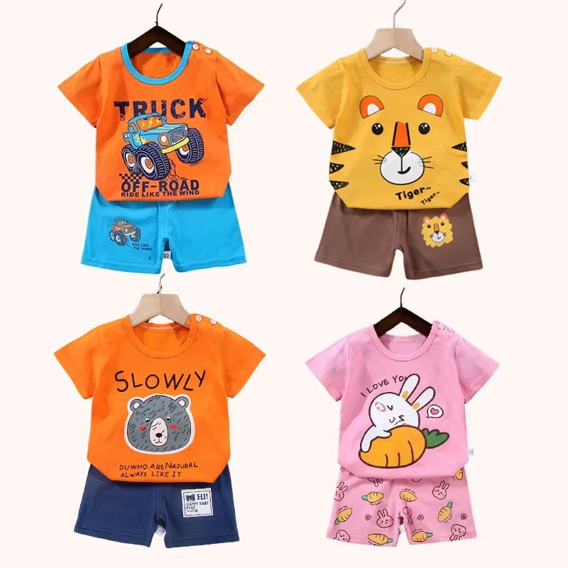 🧒 SunnyTwins Cotton Set – Ropa Infantil de Verano 2 Piezas Conjunto 2 Piezas Niños NovaVitalShop