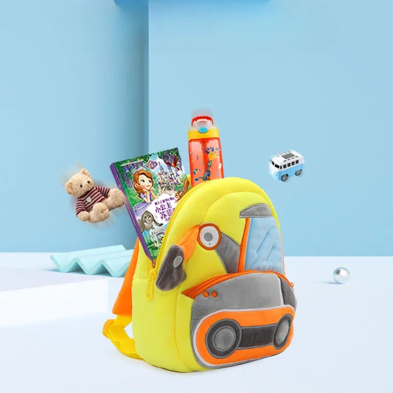 Mochila Infantil 3D Excavadora – Vehículo de Ingeniería para Niños 2–4 Años (Espalda Reforzada) accesorios NovaVitalShop