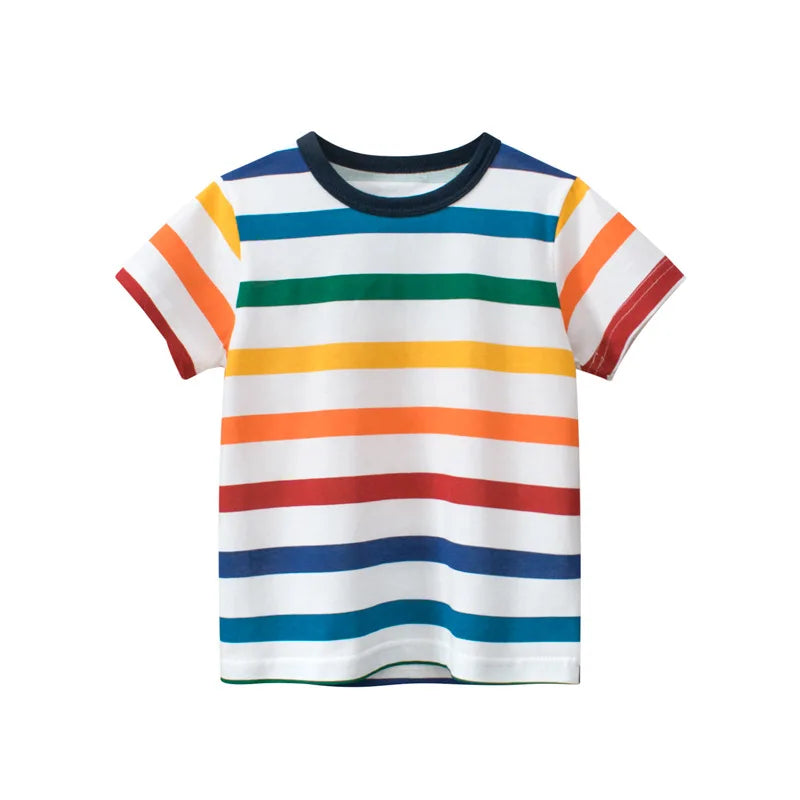 👕 Camisetas Infantiles de Verano OLEKID 2025 – Estampado de Dibujos Animados, Manga Corta, Niños 2–8 Años