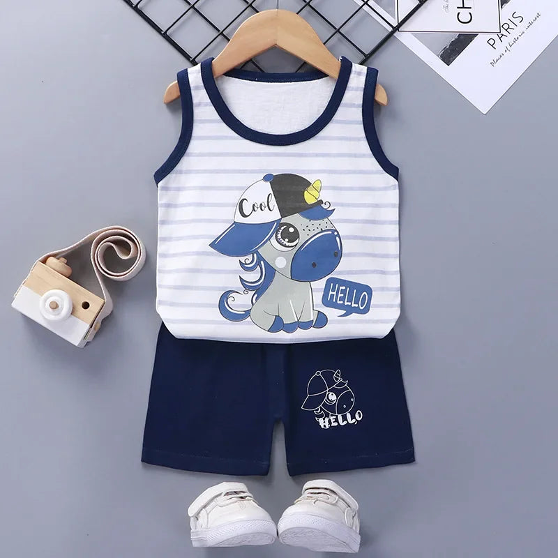 👕 Conjunto de Verano para Bebé – Camiseta y Shorts, Estilo Deportivo Unisex bebe NovaVitalShop size 24 4T