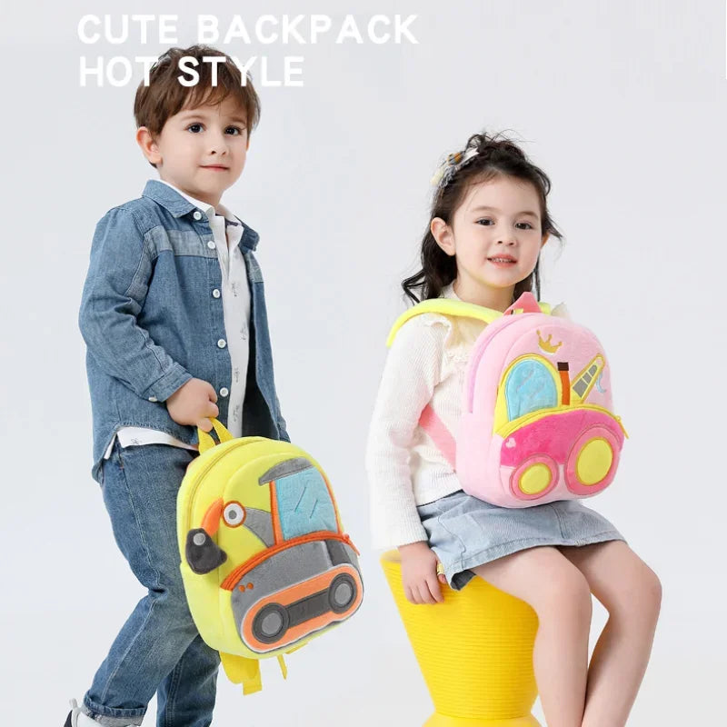 Mochila Infantil 3D Excavadora – Vehículo de Ingeniería para Niños 2–4 Años (Espalda Reforzada) accesorios NovaVitalShop