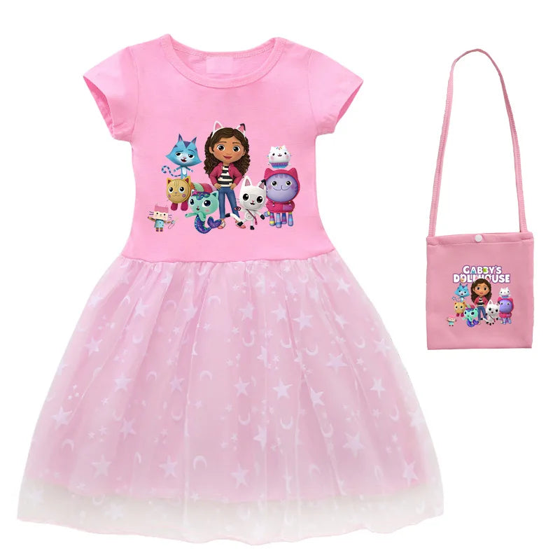 👗 Vestido de Verano Gabby’s Dollhouse – Princesa, Cosplay, con Bolso y Diadema Vestidos Infantiles NovaVitalShop Dress B CHINA 110