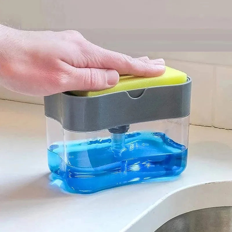 Dispensador Jabón VitalWash - 2 en 1 con Porta Esponja Cocina y Limpieza NovaVitalShop