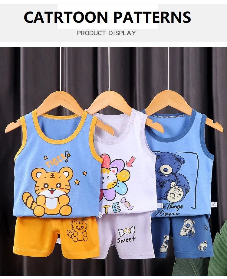 🧒 CottonPlay Vest Set – Conjunto Infantil de Verano 2 Piezas Conjuntos Infantiles / Ropa Deportiva Infantil / Sets 2 Piezas NovaVitalShop