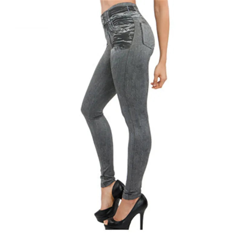 Leggings NovaVital Mujer – Imitación Denim, Tiro Alto, Elásticos y Moldeadores (S–2XL) leggings mujer NovaVitalShop gray XL