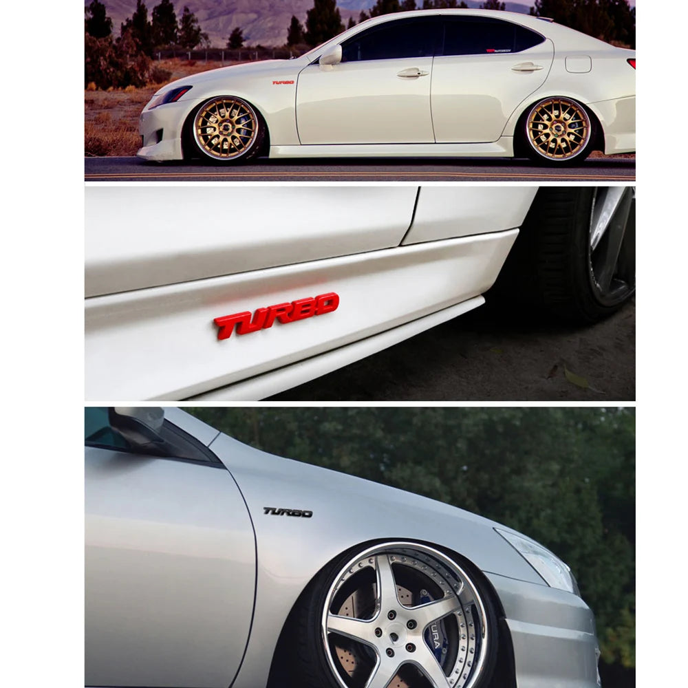 Emblema 3D Turbo Boost – Sticker Metálico Cromado para Auto y Moto (9.7 × 1.1 cm, Adhesivo 3M) auto NovaVitalShop