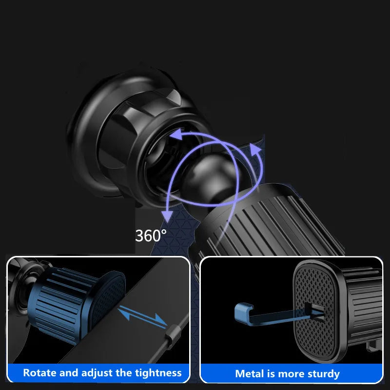 Soporte de Teléfono por Gravedad para Auto – Montaje en Ventilación, Compatible con Móviles de 4.7–7" (iPhone, Samsung, Xiaomi) auto NovaVitalShop