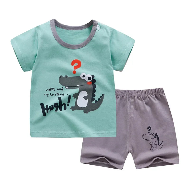 👕 Conjunto de Verano para Bebé – Camiseta y Shorts, Estilo Deportivo Unisex bebe NovaVitalShop size 18 24M