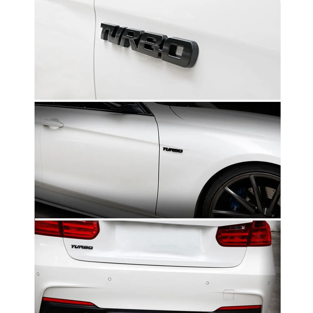 Emblema 3D Turbo Boost – Sticker Metálico Cromado para Auto y Moto (9.7 × 1.1 cm, Adhesivo 3M) auto NovaVitalShop