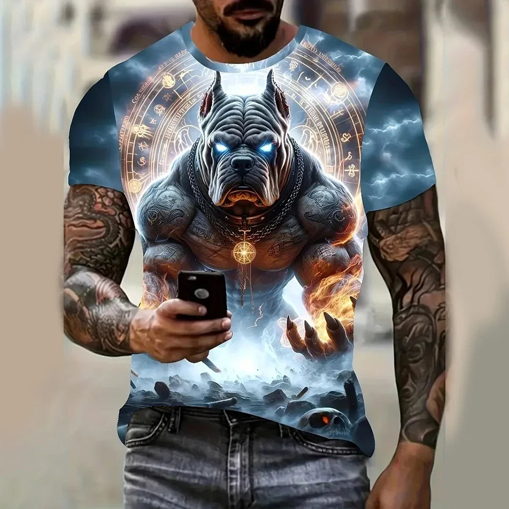 Camiseta VitalBeast Hombre – Estampado 3D Animal Print, Estilo Urbano Salvaje, Diseño Tigre/Lobo (S–2XL) Camisetas Hombre NovaVitalShop C01-SI0414 5XL