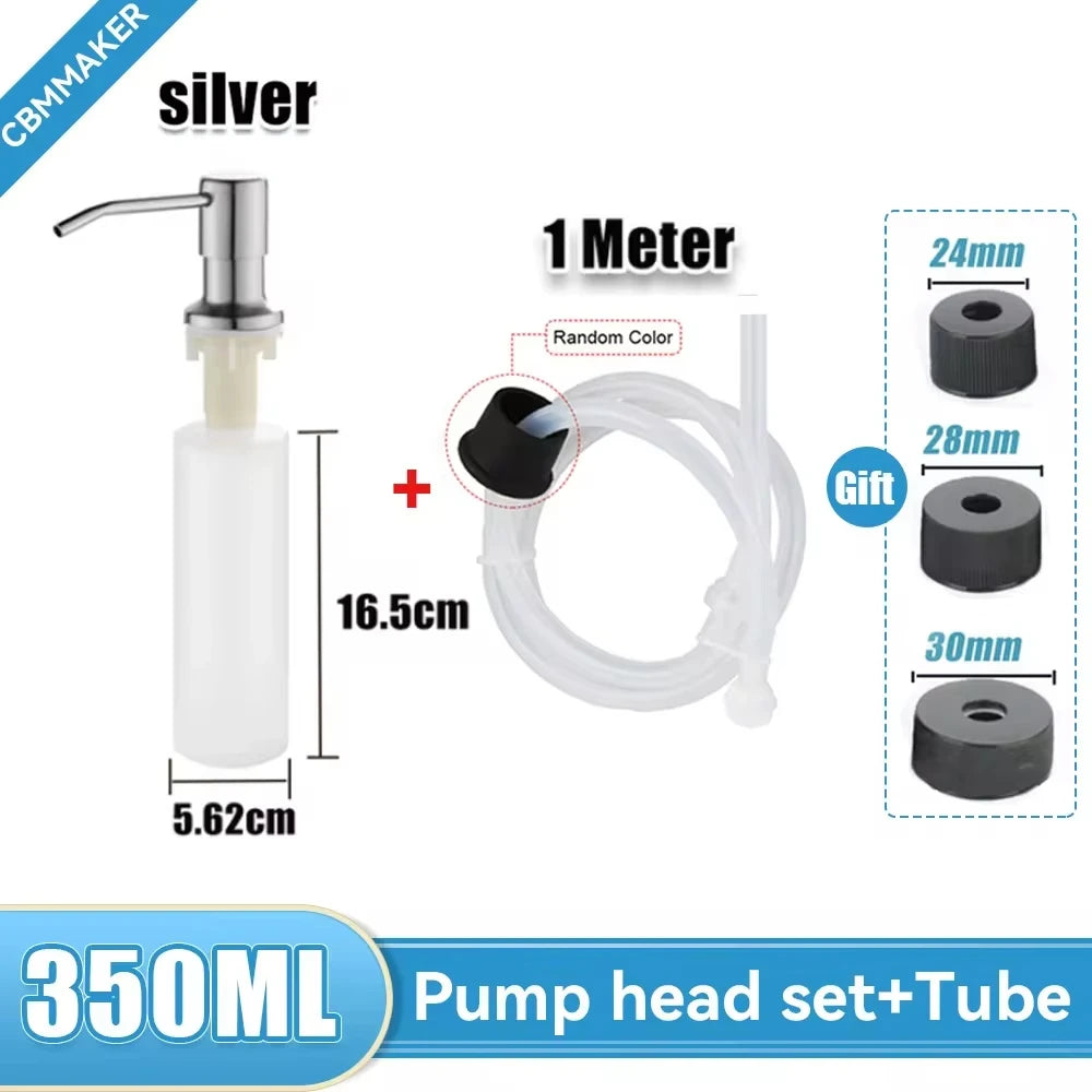 Dispensador Jabón VitalSteel - Acero Inoxidable 500ml Fregadero Cocina Premium NovaVitalShop set3-silver-350ml