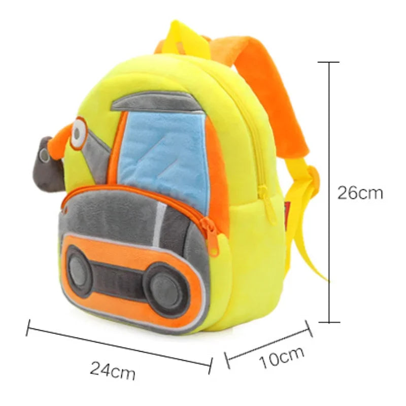 Mochila Infantil 3D Excavadora – Vehículo de Ingeniería para Niños 2–4 Años (Espalda Reforzada) accesorios NovaVitalShop