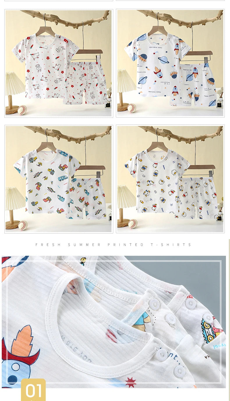 🧒 DreamCotton Sleep Set – Pijama Infantil de Verano 2 Piezas Conjuntos Infantiles / Ropa Deportiva Infantil / Sets 2 Piezas NovaVitalShop