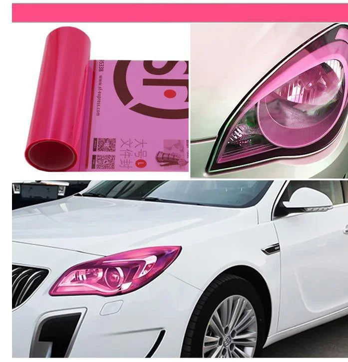 Film Vinílico Ahumado Transparente – 30 × 60 cm para Faros, Luces Traseras y Antiniebla (Autoadhesivo, Removible) auto NovaVitalShop Pink