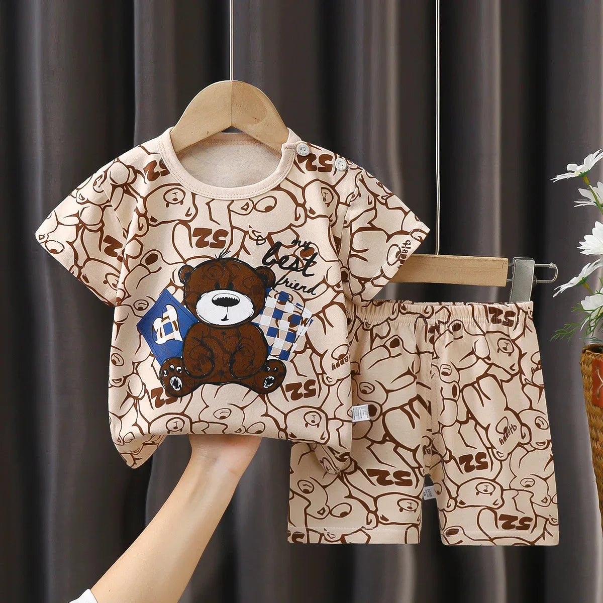 👕 Conjunto de Verano para Bebé – Camiseta y Shorts, Estilo Deportivo Unisex