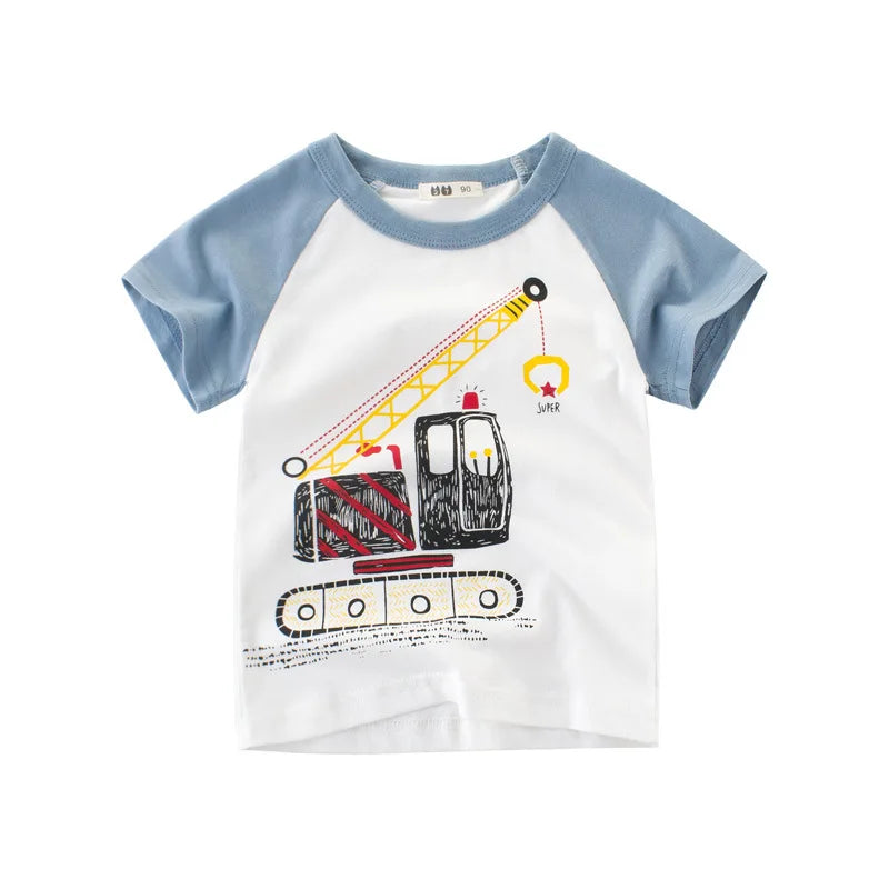 👕 Camisetas Infantiles de Verano OLEKID 2025 – Estampado de Dibujos Animados, Manga Corta, Niños 2–8 Años bebe NovaVitalShop