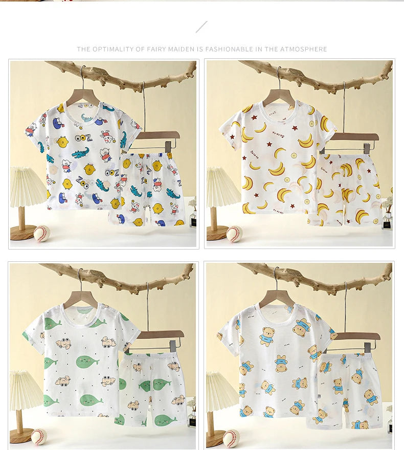 🧒 DreamCotton Sleep Set – Pijama Infantil de Verano 2 Piezas Conjuntos Infantiles / Ropa Deportiva Infantil / Sets 2 Piezas NovaVitalShop