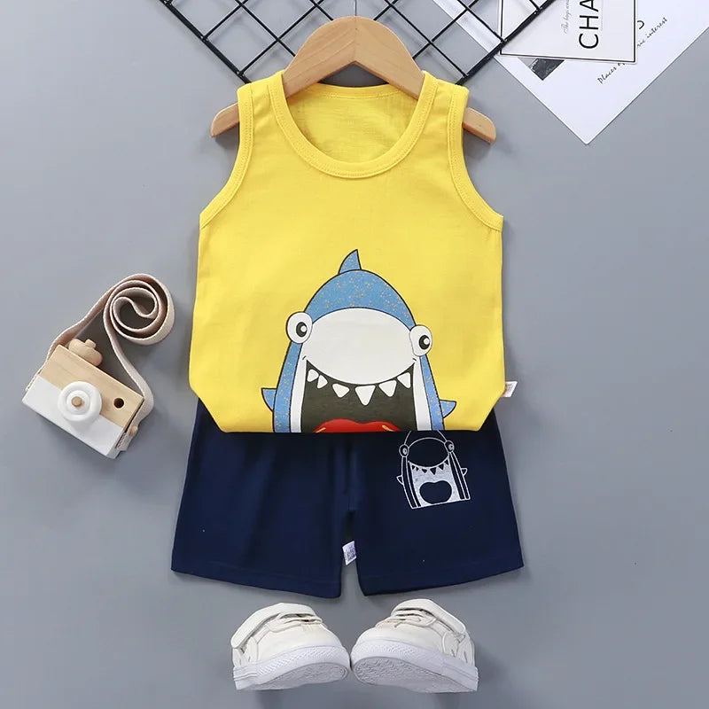 👕 Conjunto de Verano para Bebé – Camiseta y Shorts, Estilo Deportivo Unisex bebe NovaVitalShop