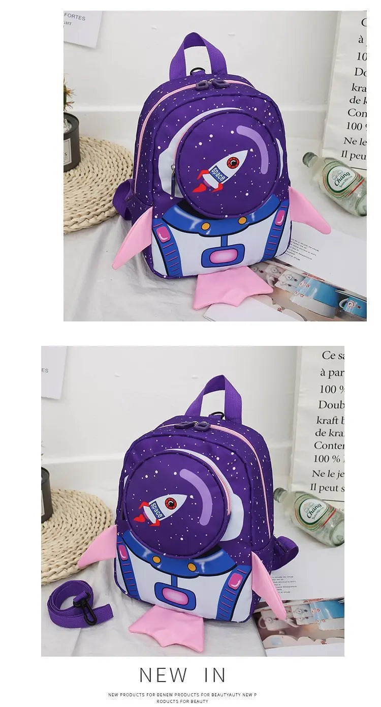 Mochila Infantil Cartoon – Mini Backpack con Correa de Seguridad para Niños y Niñas (2–6 años)