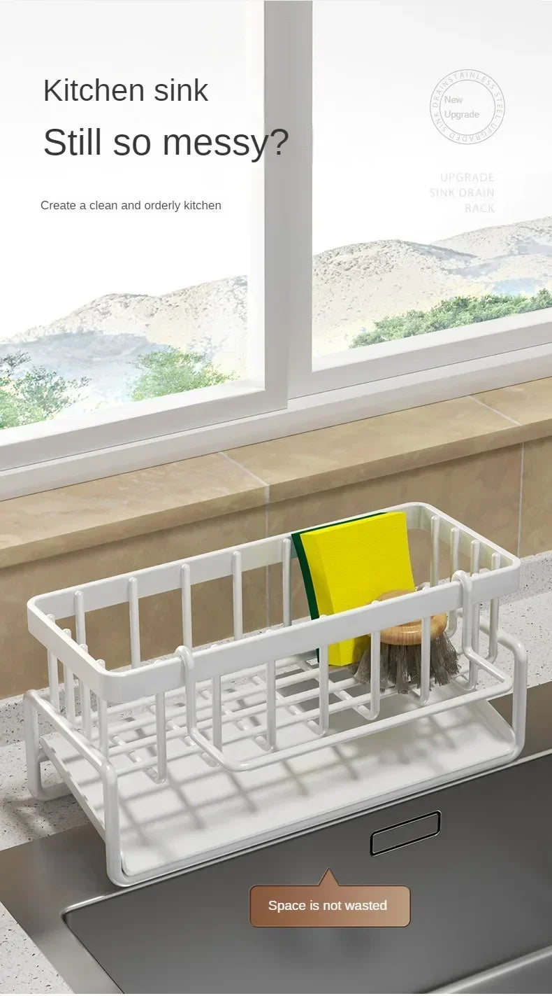 Estante de Cocina Multifuncional – Organizador de Trapos, Especias y Escurridor sin Taladro | Accesorio para Fregadero y Grifo Organizadores de cocinas NovaVitalShop