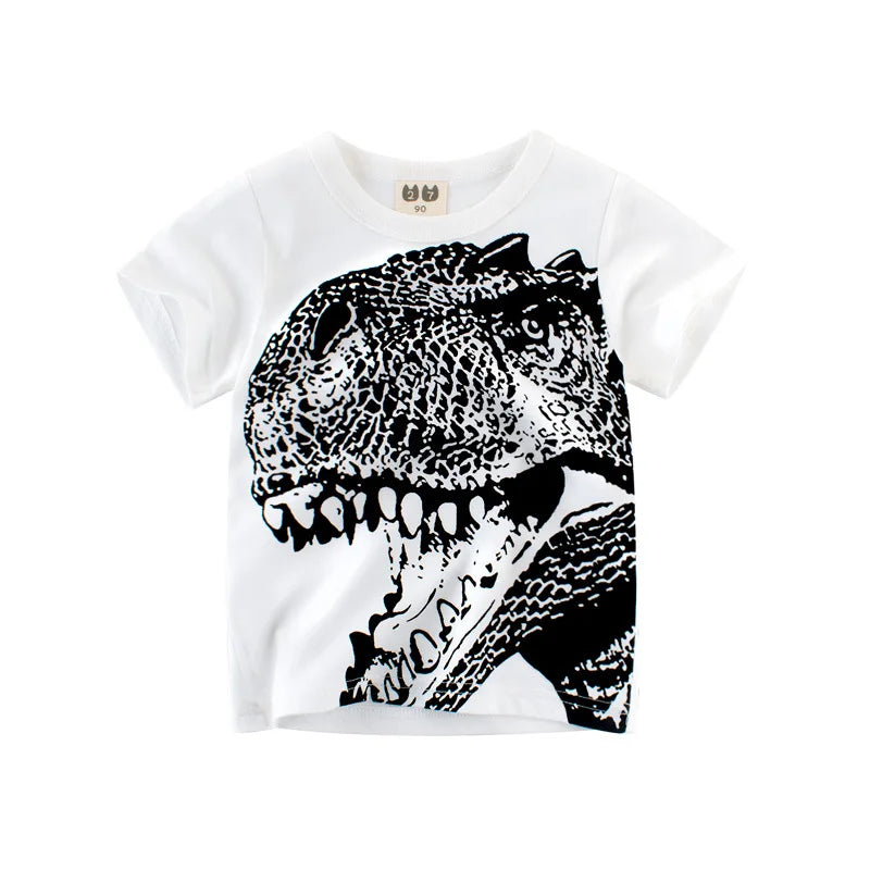 👕 Camisetas Infantiles de Verano OLEKID 2025 – Estampado de Dibujos Animados, Manga Corta, Niños 2–8 Años