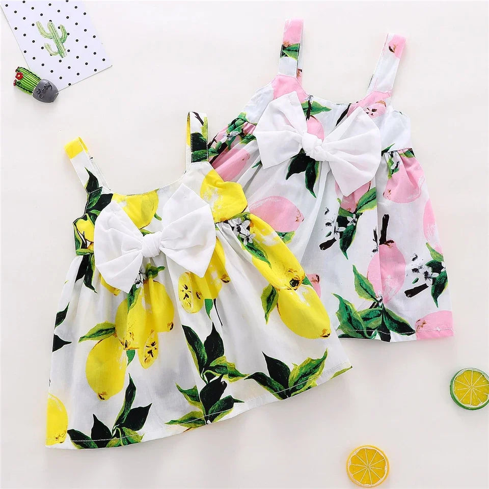 👗 Vestido Princesa sin Mangas para Bebé – Verano, Moño Grande, Regalo de Cumpleaños bebe NovaVitalShop