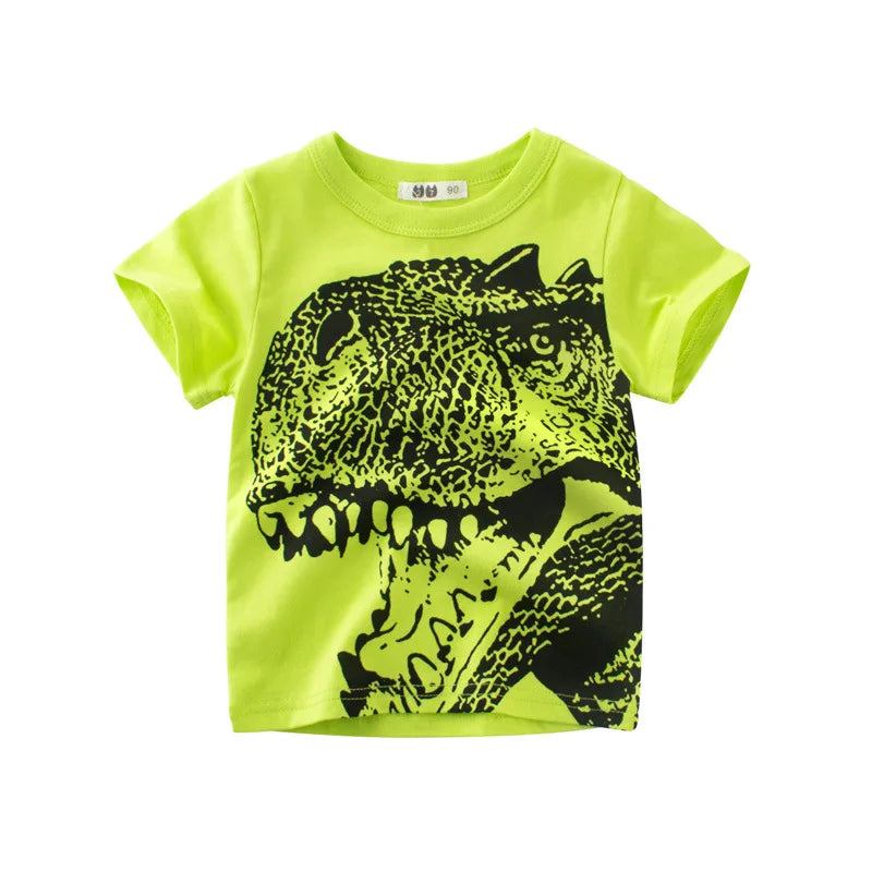 👕 Camisetas Infantiles de Verano OLEKID 2025 – Estampado de Dibujos Animados, Manga Corta, Niños 2–8 Años