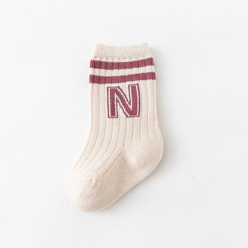 🧦 Medias Largas con Letras para Bebé – Algodón Suave, Unisex, Moda Infantil bebe NovaVitalShop Baihong 3-5 Years (L)